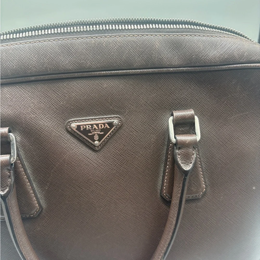 Prada Dark Brown Leather Briefcase